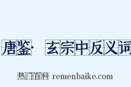 唐鉴·玄宗中反义词是什么意思的图片